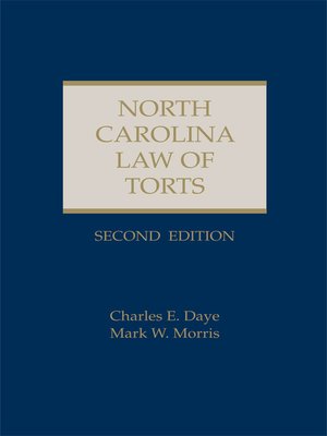 cover image of North Carolina Law of Torts